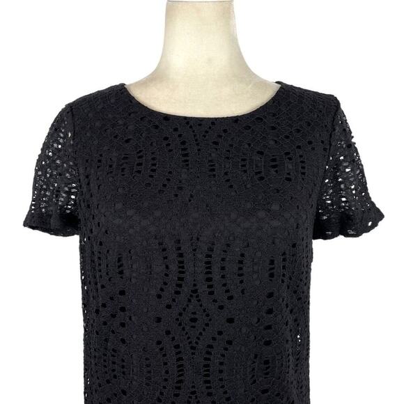 J. Crew Black Lace midi dress with scalloped hem Size 2 - Picture 2 of 10